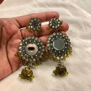 Indian Mirrored Jhumki Earring